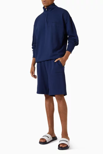 Lounge Track Shorts in Cotton-blend