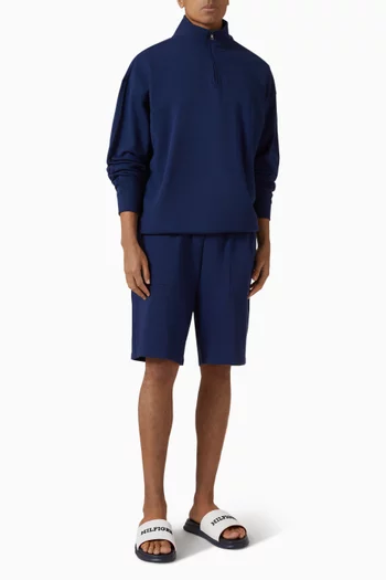 Half Zip Lounge Sweatshirt in Cotton-blend