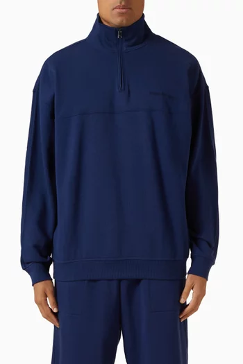 Half Zip Lounge Sweatshirt in Cotton-blend