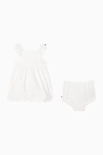Baby Girl Broderie Anglaise Dress & Bloomers Set