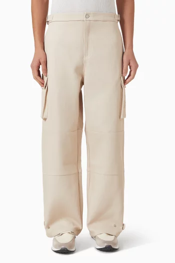 Mathis Signature Wide Leg Cargo Pants in Twill