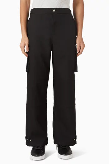Mathis Signature Wide Leg Cargo Pants in Twill