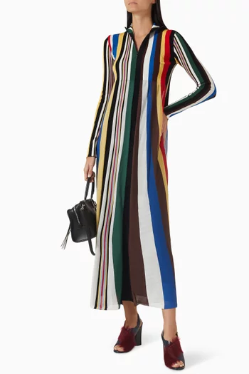 Striped Dress in Viscose Blend