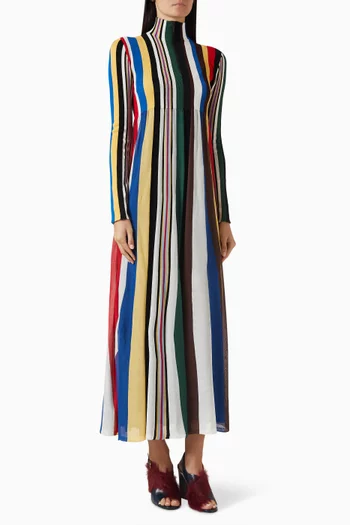 Striped Dress in Viscose Blend