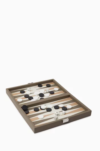 Phileas Miniature Travel Backgammon Set in Leather