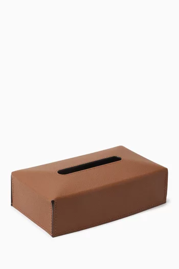 علبة مناديل مستطيلة جلد