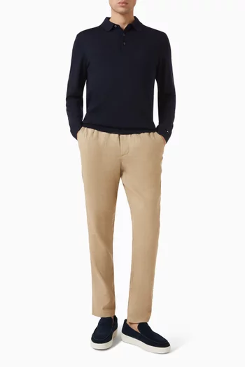 Harlem Tapered Leg Chino Pants in Linen-blend