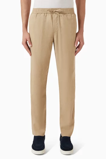 Harlem Tapered Leg Chino Pants in Linen-blend