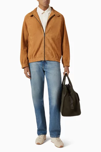 Zip Jacket in Goat Suede