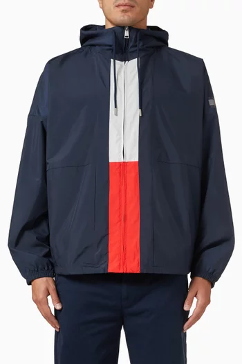 Oversized Colour-blocked Chicago Windbreaker