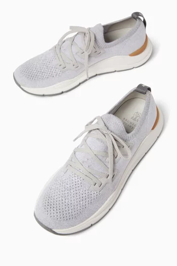 Lace-up Sneakers in Knit
