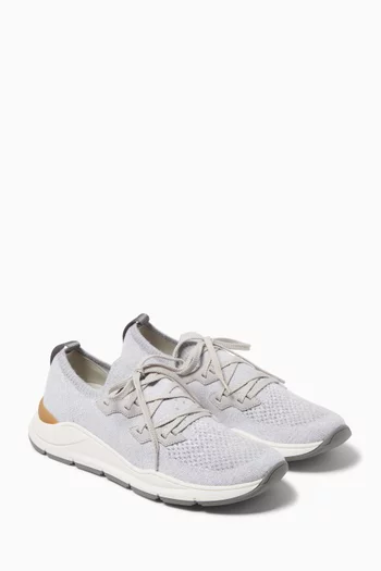 Lace-up Sneakers in Knit