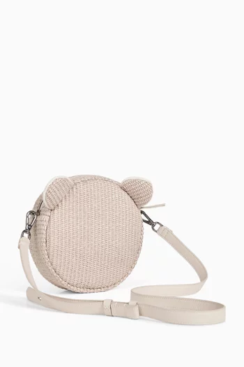 Bear Crossbody Bag in Raffia