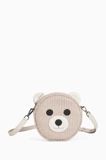 Bear Crossbody Bag in Raffia