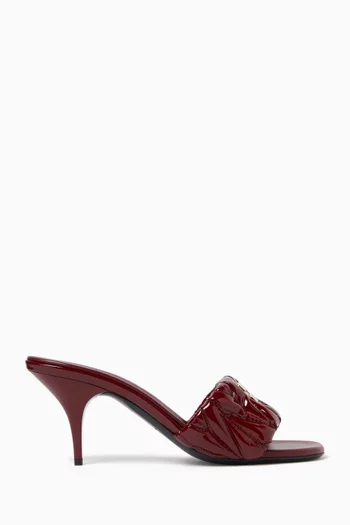 Matelassé Mules in Patent Nappa Leather