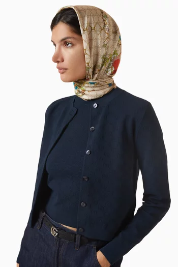 Printed Carré Scarf in Silk-twill
