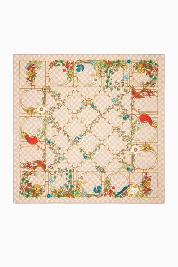 Printed Carré Scarf in Silk-twill