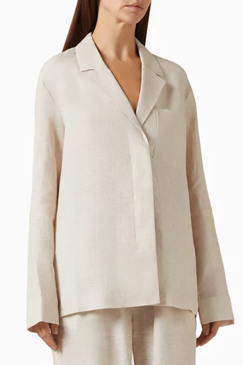 Pyjama-style Shirt in Linen