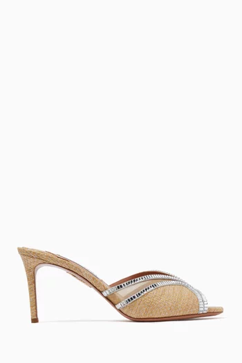 Wild Aurora 75 Mules in Raffia
