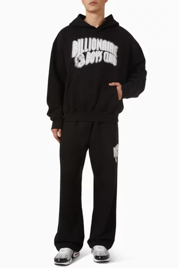 Distorted Arch-logo Hoodie in Cotton