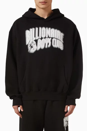 Distorted Arch-logo Hoodie in Cotton