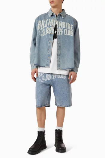 Faded Arch-logo Shirt in Denim
