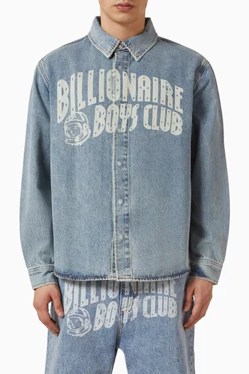 Faded Arch-logo Shirt in Denim