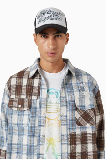 Script Crystal Trucker Hat in Mesh