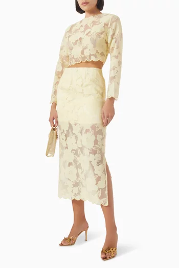 Anabelle Midi Skirt in Lace