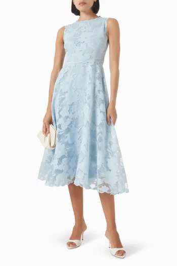 Elin Midi Dress in Cotton-blend