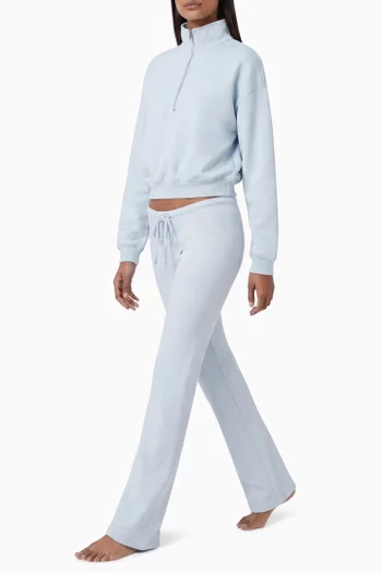 Drapey French Terry Straight-leg Pants