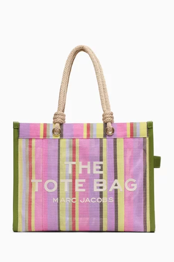The Large Tote Bag in Striped Mesh