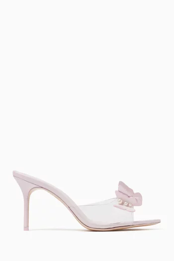 Vanessa 85 Pearl-embellished Mule Sandals in Plexi