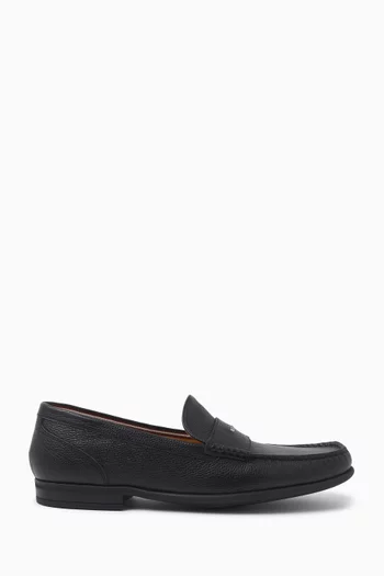 Drift Logo Loafers in Grained Leather