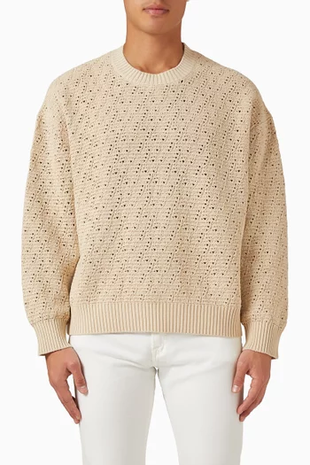 Crochet Sweater in Cotton-knit