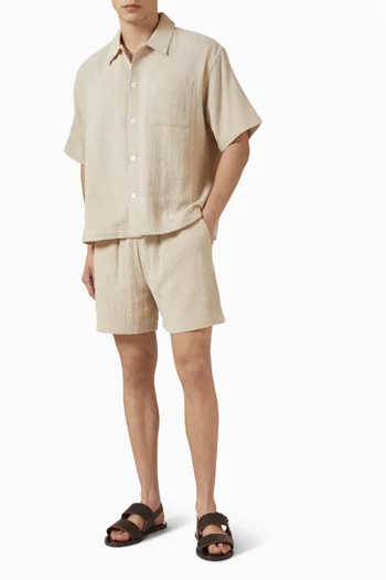 Open Weave Shorts in Cotton-blend