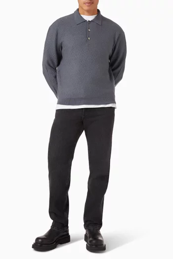 Polo Sweater in Wool-knit