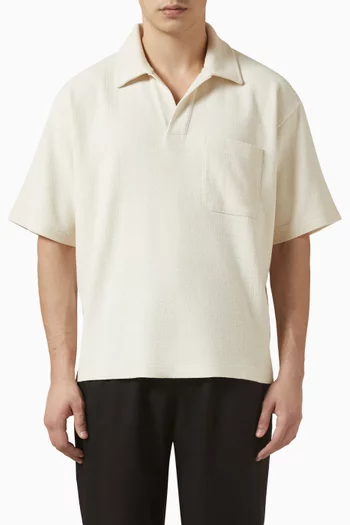 Textured Polo Shirt in Cotton-blend