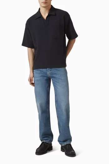 Textured Polo Shirt in Cotton-blend