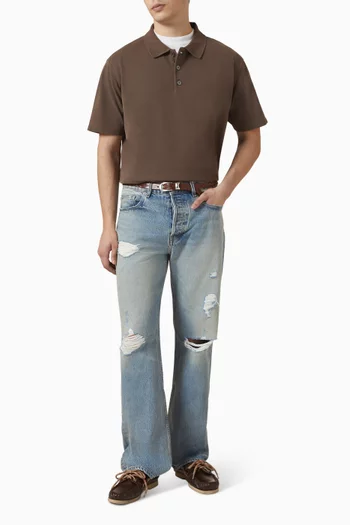 Washed Light Polo Shirt in Cotton Pique