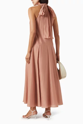 High-neck Midi Dress