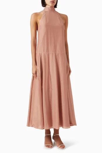 High-neck Midi Dress
