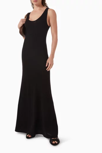 Scoop Neck Maxi Dress in Silk & Cotton