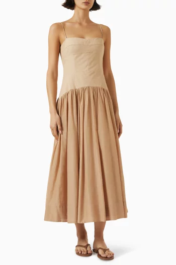 Provence Maxi Dress in Cotton-silk