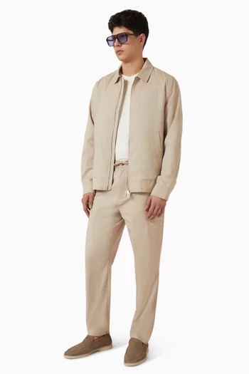 Como Coach Slub Jacket in Linen Blend