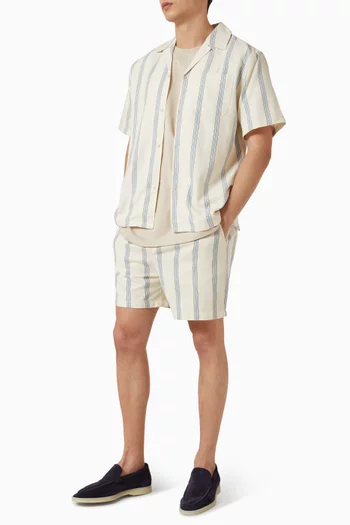 Lawson Stripe Shorts in Cotton Twill