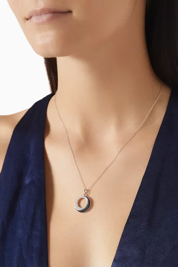 Circular Form Diamond Necklace in 18kt White Gold
