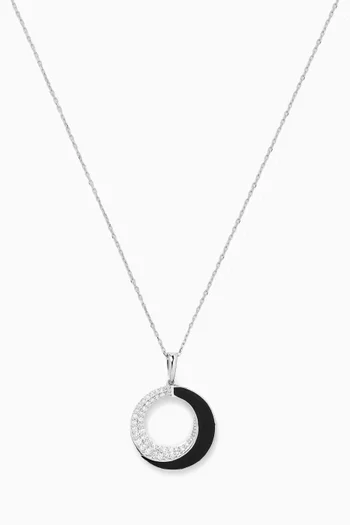 Circular Form Diamond Necklace in 18kt White Gold