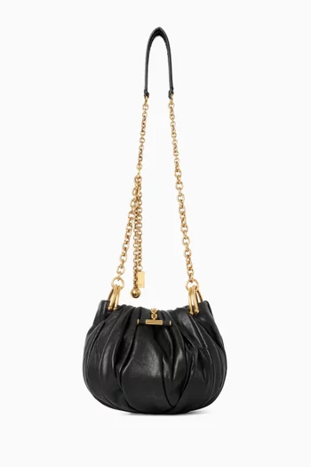 Plisse Crossbody Bag in Pleated Leather
