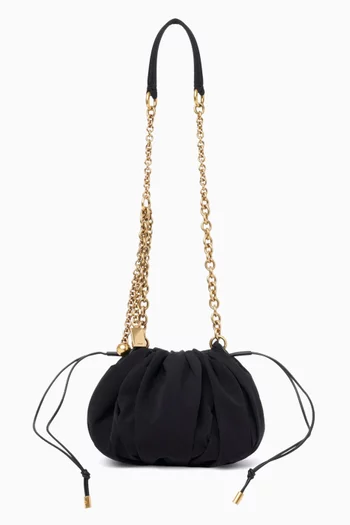 Plisse Crossbody Bag in Techno Nylon